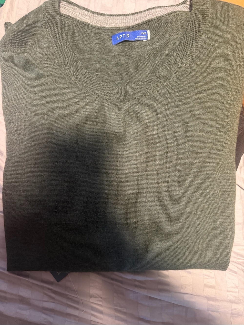 Apt. 9 Men's V-Neck Sweater in Olive Green